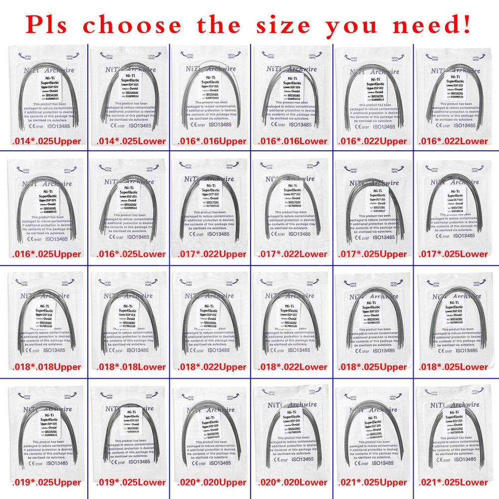 Dental Ortho Super Elastic NITI Rectangular Arch Wire Square Ovoid Round Form