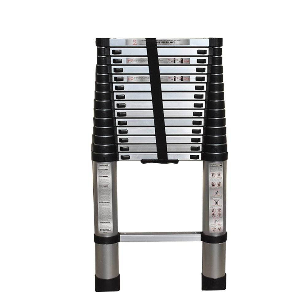 LABLT 14.5 Feet Aluminum Step Ladder Telescoping Extension Multi Purpose Ladder