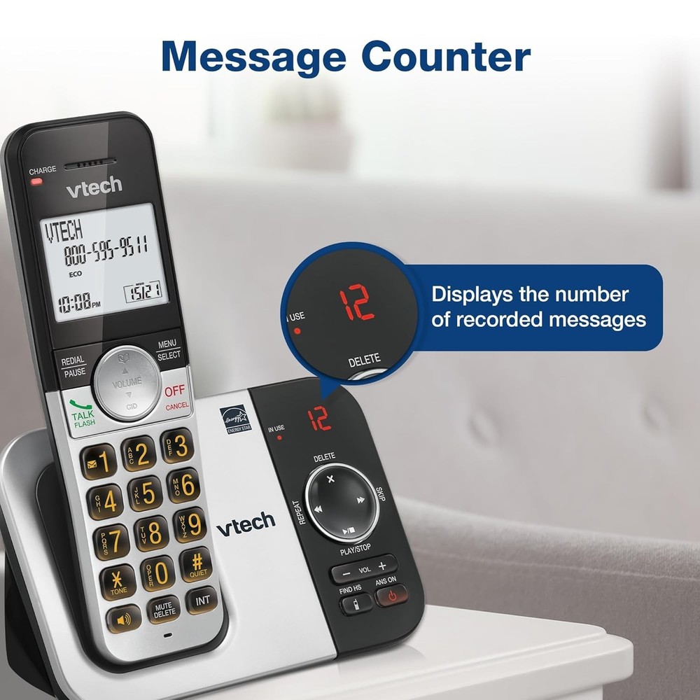 Cordless Phone Set with Answering Machine - 3 Handsets