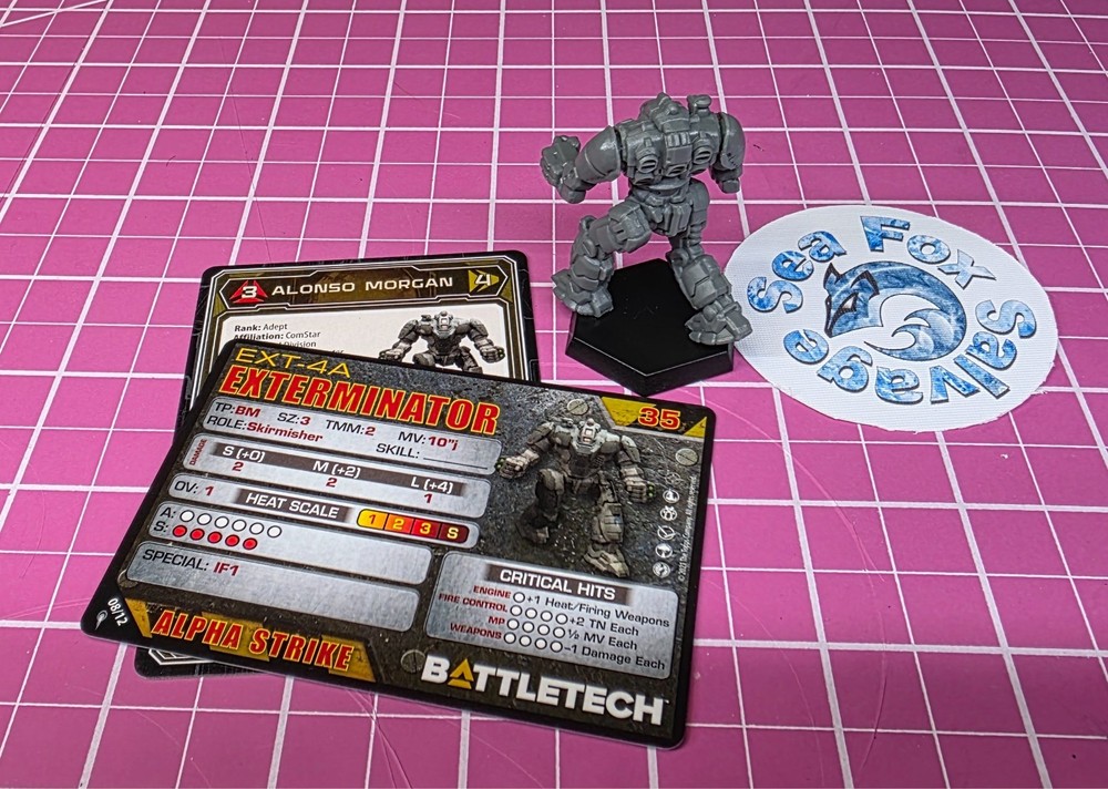 BattleTech Exterminator Mech -- ComStar Command Level II + Cards