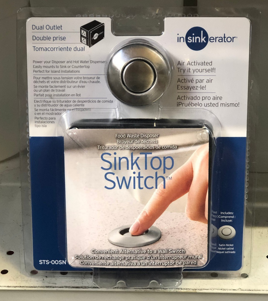 InSinkErator STS-OOSN Garbage Disposal Sink Top Switch (Satin Nickel Dual Outlet