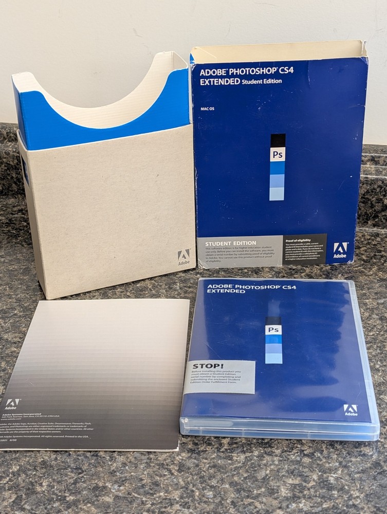 Adobe Photoshop CS4 Extended Student Edition MAC OS - CLEAN DISCS