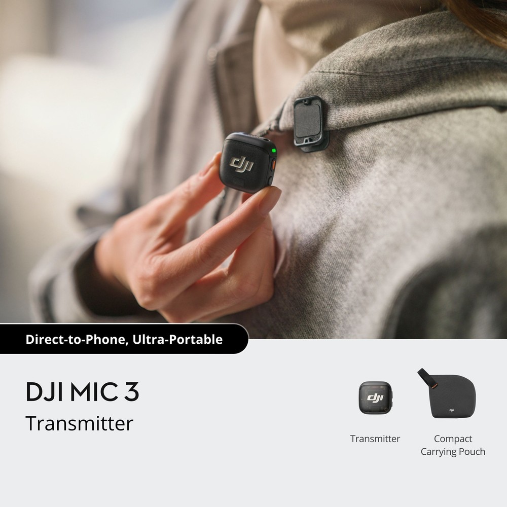 DJI Mic 3 Transmitter Wireless Microphone / Shadow Black