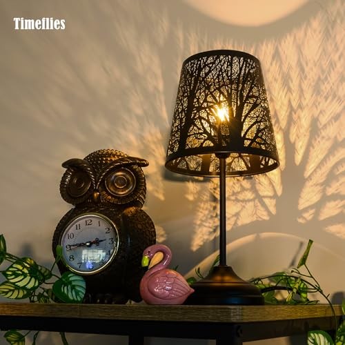 Table Lamp with Dimmer, 3 Levels Dimmable Black Shadow Table Lamp, Touch Switch