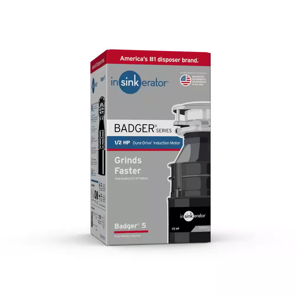 Badger 5, 1/2 HP Continuous Feed Kitchen Garbage Disposal, Badger Series