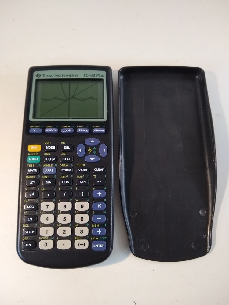 Texas Instruments TI-83 Plus Calculator Black With Case Working Tested Good