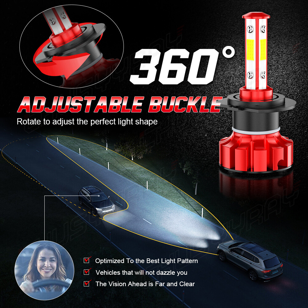 For Volvo XC60 2010-2017 4X H7 H11 Combo LED Headlight High & Low Beam Bulbs