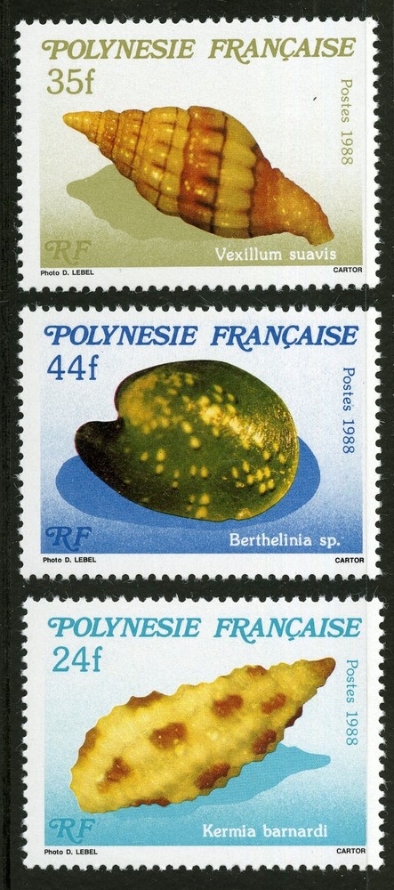 French Polynesia  1988  Scott # 492-494   Mint Never Hinged Set