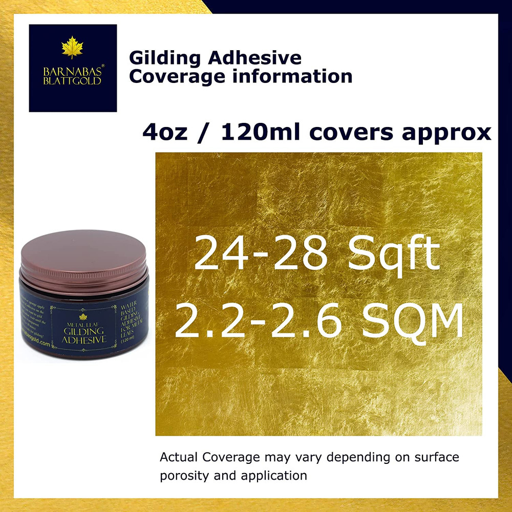 Gilding Adhesive Professional Quality, Water Based Gold Leaf Sheets Size 120Ml
