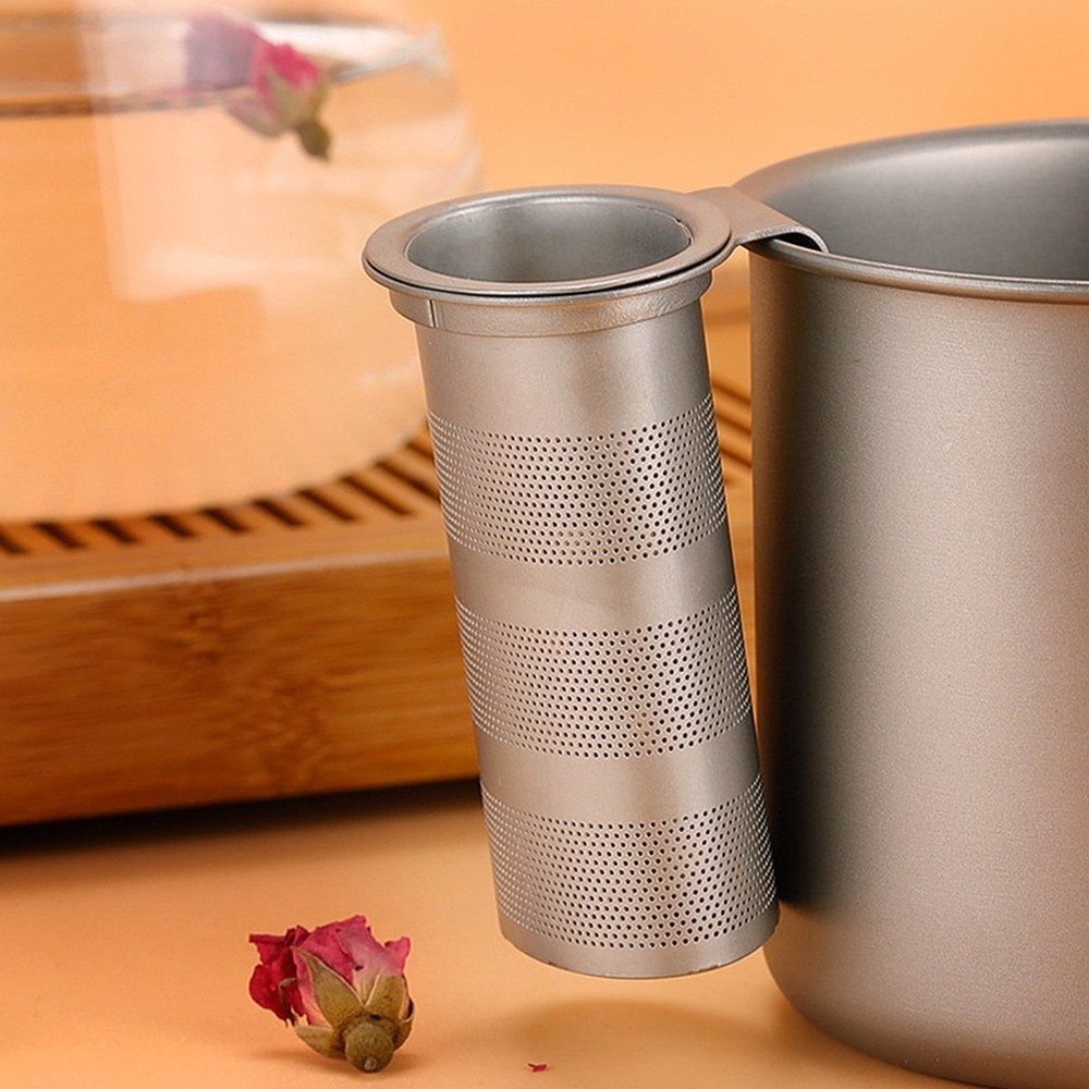 Titanium Mesh Tea Infuser Basket Tea Strainer Teapot Leaf Spice Tea Cup Filter