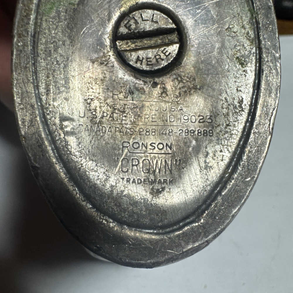 Vintage Silver Plate RONSON CROWN Table Lighter US