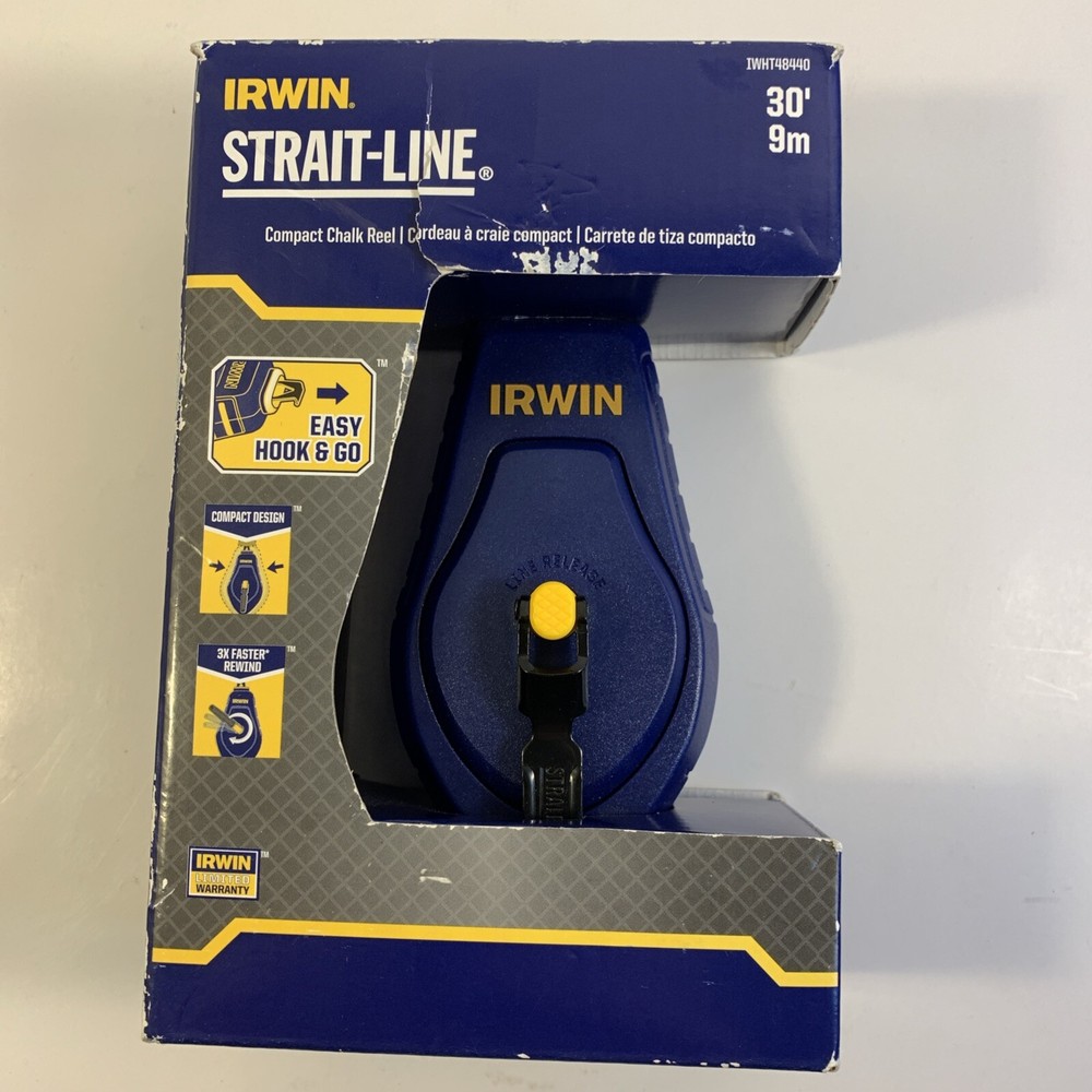 IRWIN Tools STRAIT-LINE COMPACT Chalk Reel 30 ft. New