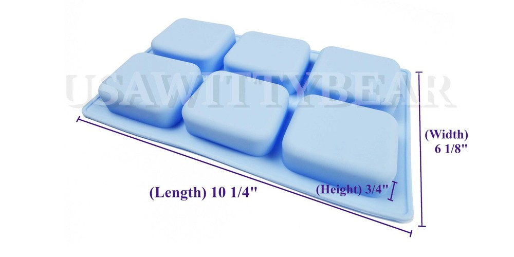 2-Pack Rounded Edge Rectangle Silicone Soap Making Molds DIY Cake Bakeware