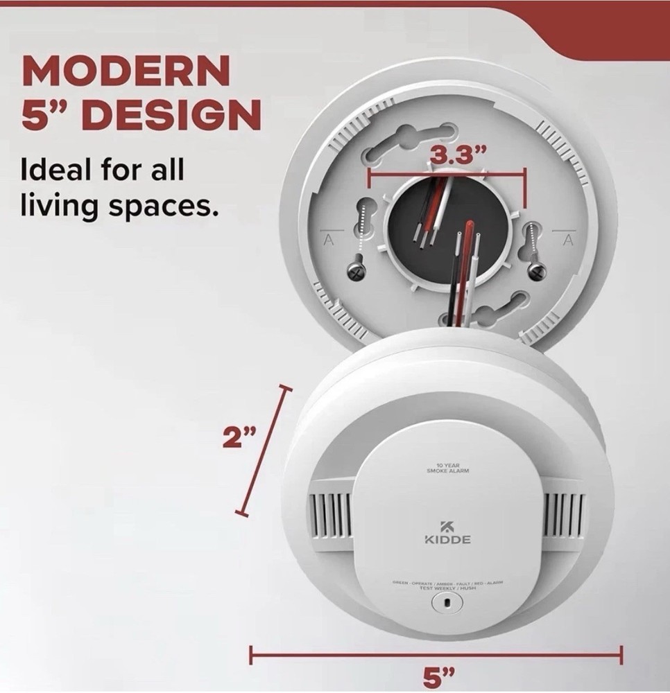 6 Kidde Hardwired Smoke Detector Interconnected LED Alarm
