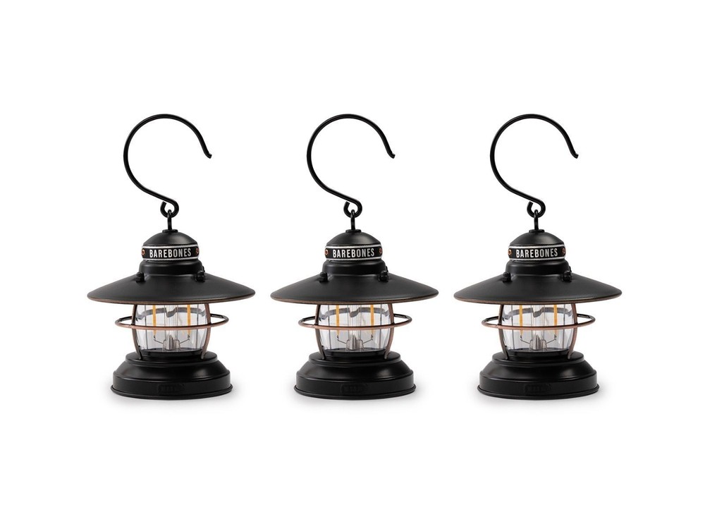 BAREBONES EDISON MINI LANTERN ANTIQUE BRONZE 3 PACK