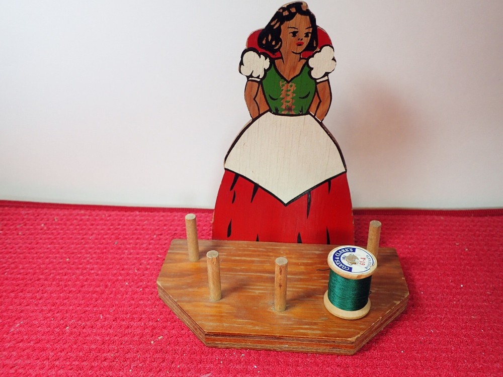 Snow White Wooden Sewing Thread Spool Holder