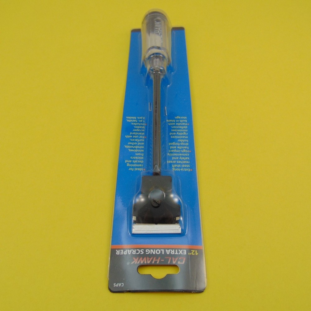 Extra Long Handle Scraper Razor Blade Holder Window Sticker Decal Removal Tool