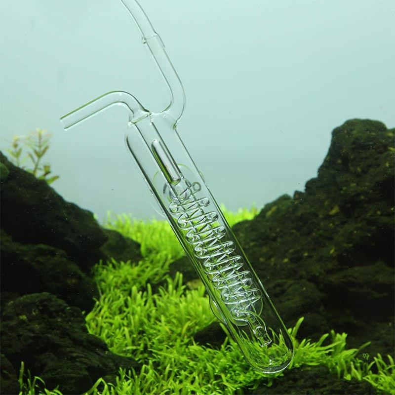 Glass CO2 Diffuser Bubble Counter for Aquarium Easy Fix by Suction Cups