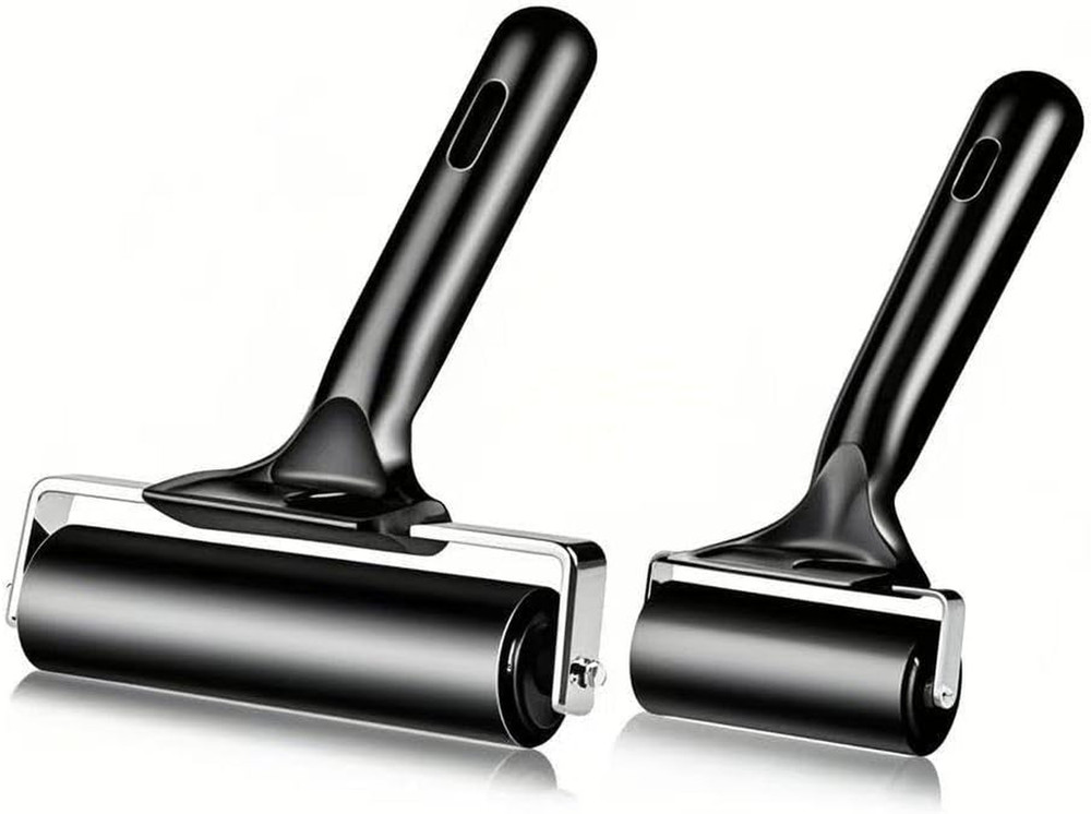 2 Pack Brayer Rollers, Professional Rubber Art Rollers with Comfortable Hand ...