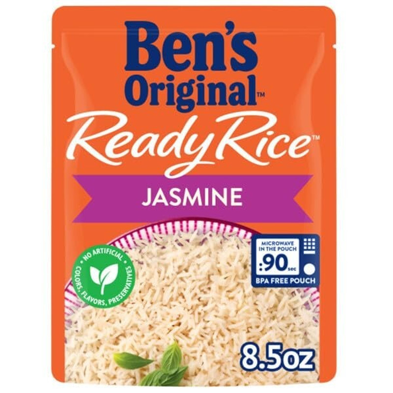 BEN'S ORIGINAL Ready Rice Jasmine Rice, Easy Dinner Side, 8.5 OZ Pouch, Pack 6