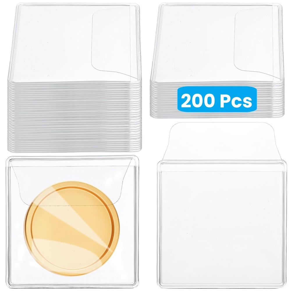 200 Pcs Single Pocket Coin Sleeves, Flips Clear...