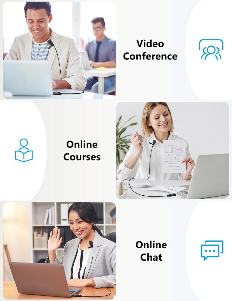 USB PC Microphone Plug & Play Omnidirectional External Lavalier Mini USB Micr...