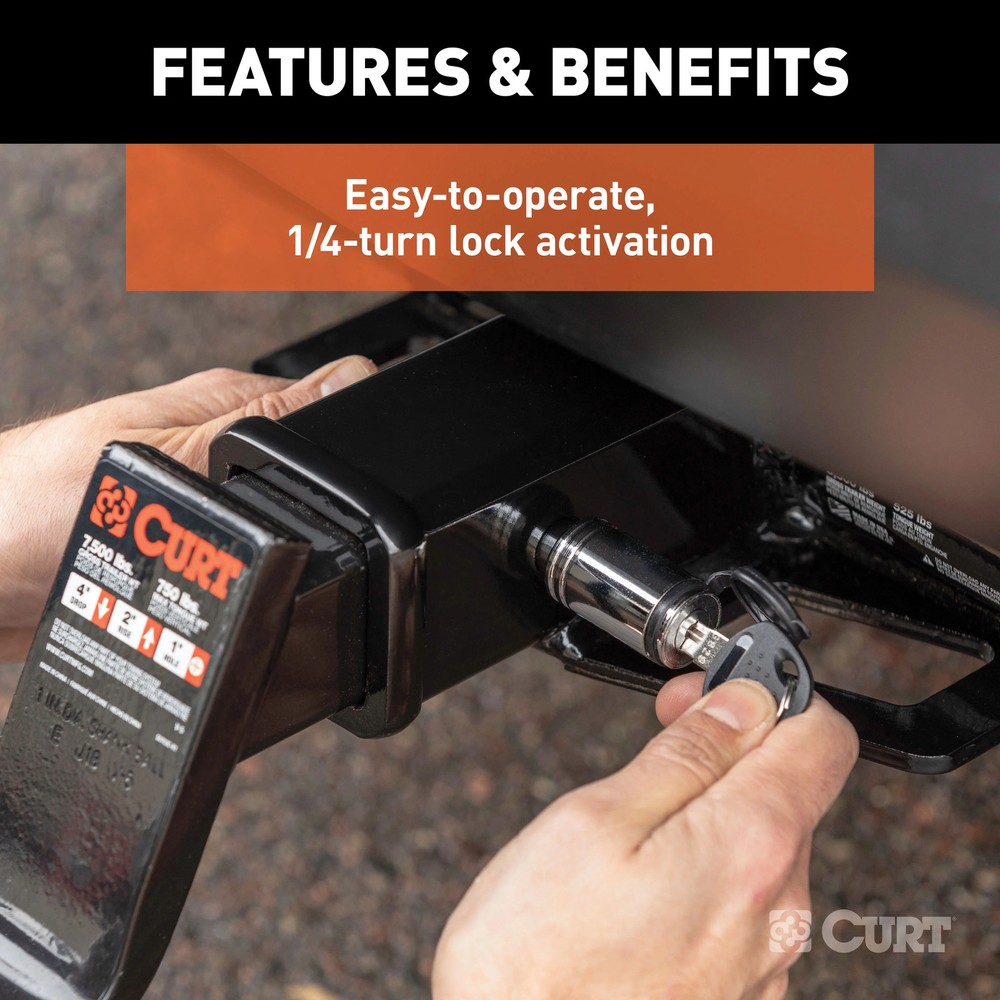 Curt-Hitch & Coupler Lock Set (2" Receiver, 2-1/2" Latch)