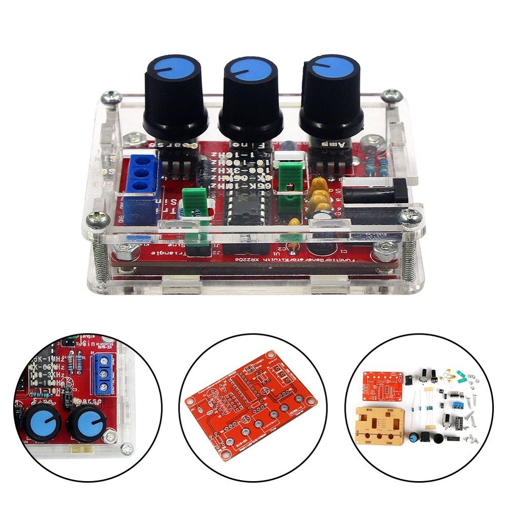 Complete DIY Signal Generator Kit for XR2206 with Three Waveform Options