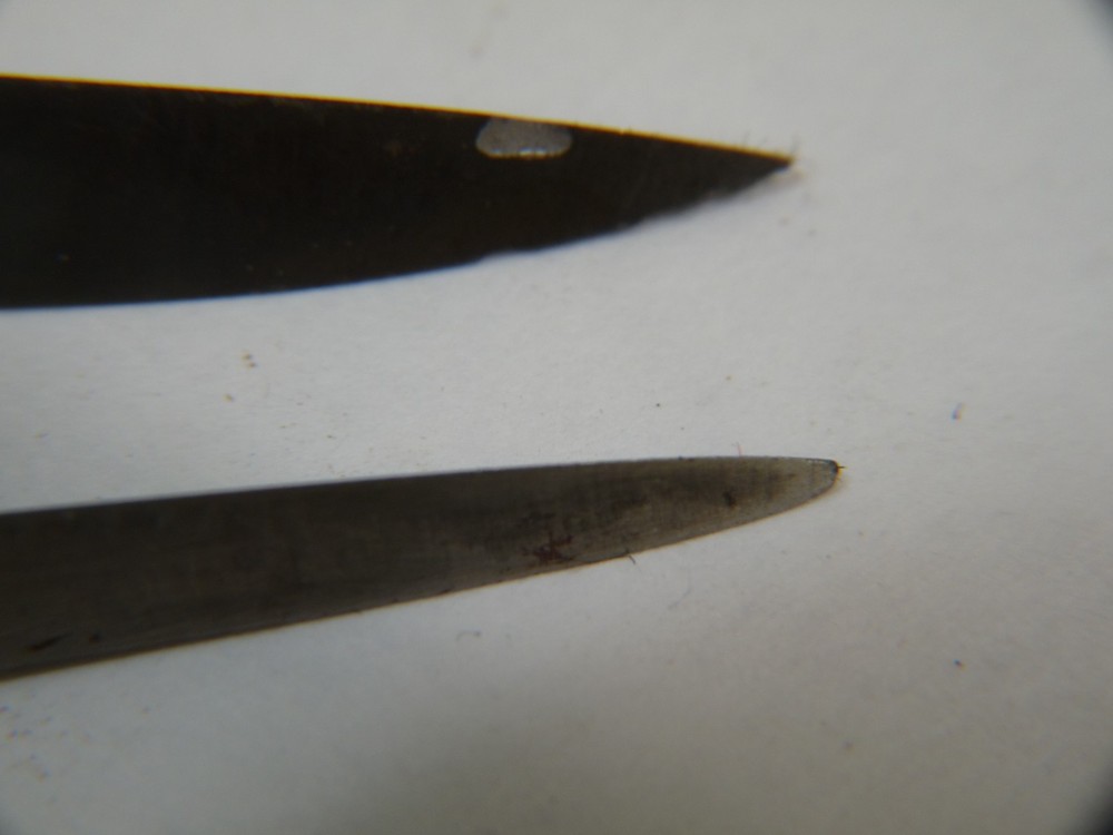 2 Vintage Triangular Scrapper / Burnishers Wood Handles