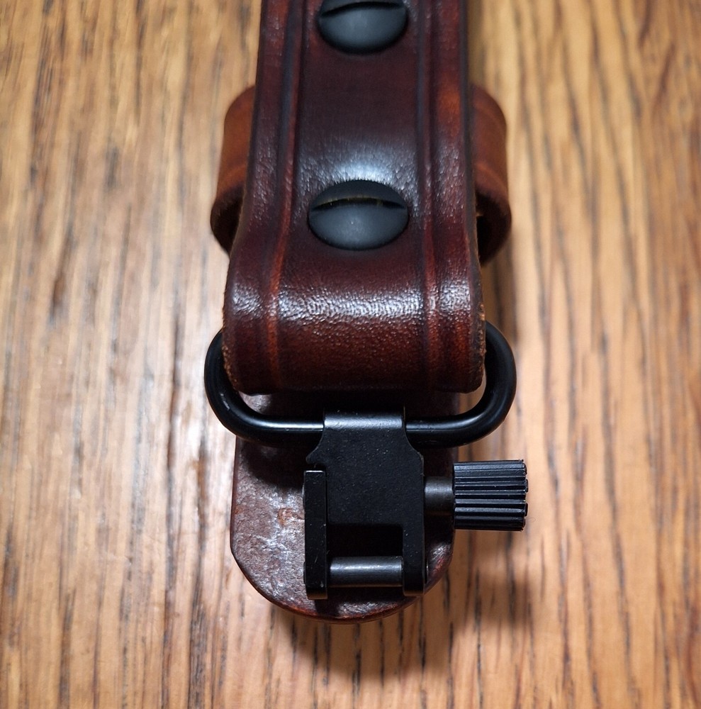 Hand Tooled Brown Leather Rifle Sling