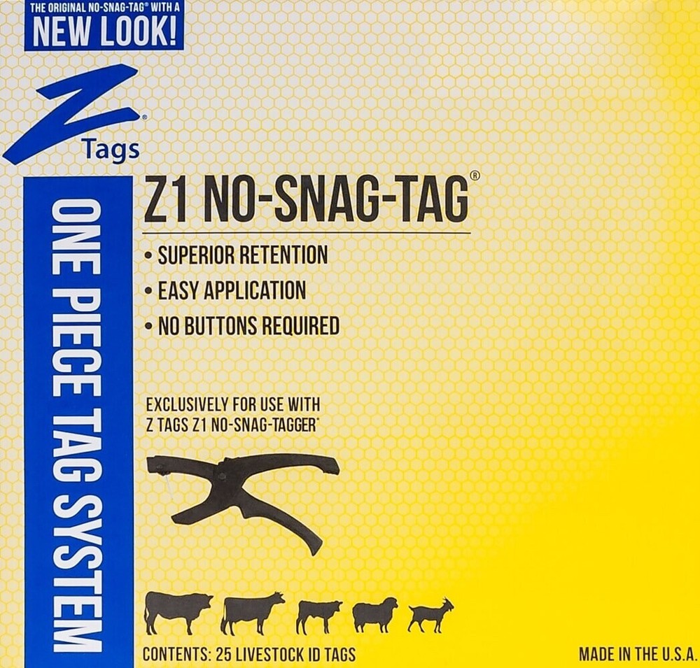 Z Tag Blank Cow ID tag, Red, 25/pack