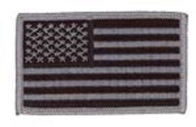 American Flag - USA Black/Grey 2.5" x 3.5" Hook & Loop 2 Piece Patch