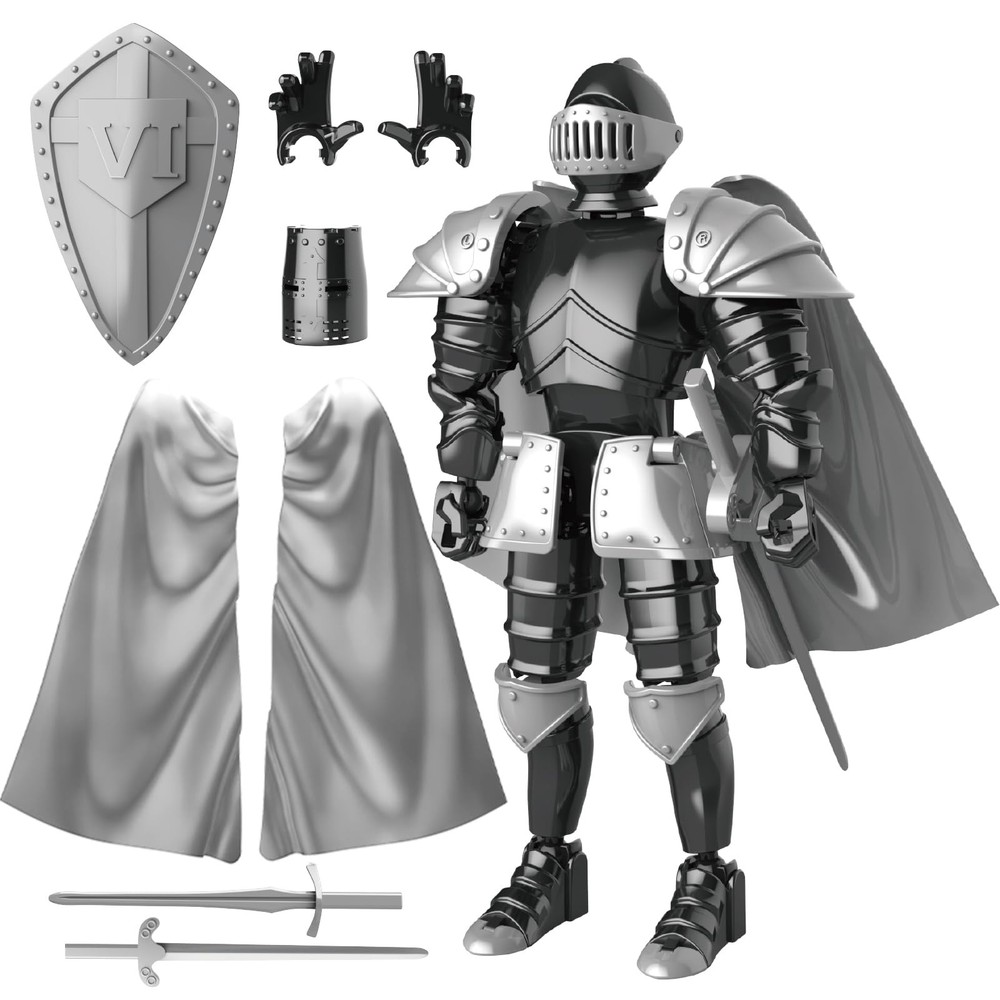 ChainnForces Knight Action Figures, Medieval Compact, Black