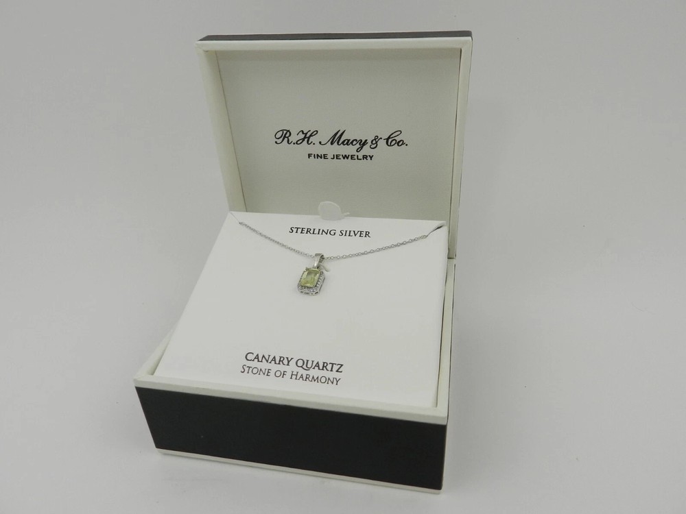 Macy's Canary Quartz & Lab-Created White Sapphire Necklace