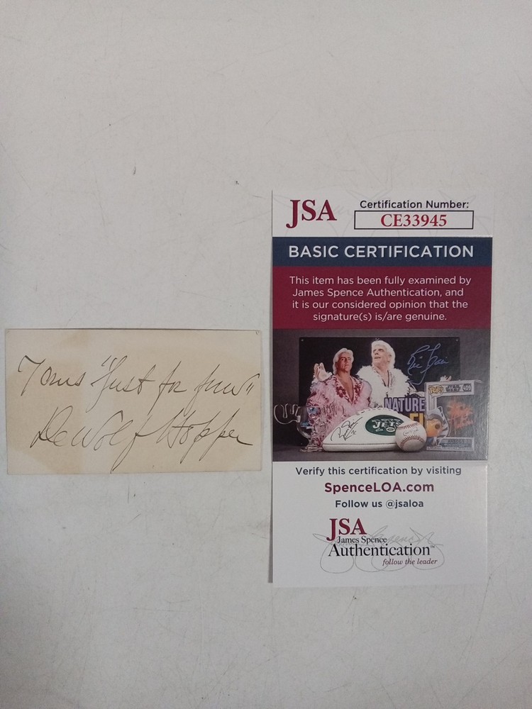 DeWolf Hopper American Actor, Singer & Comedian Signed Cut JSA -#