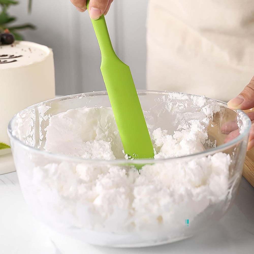 【5 Pack】Silicone Jar Spatula, Long Handle Jar Scraper Spurtle, Sourdough Spat...