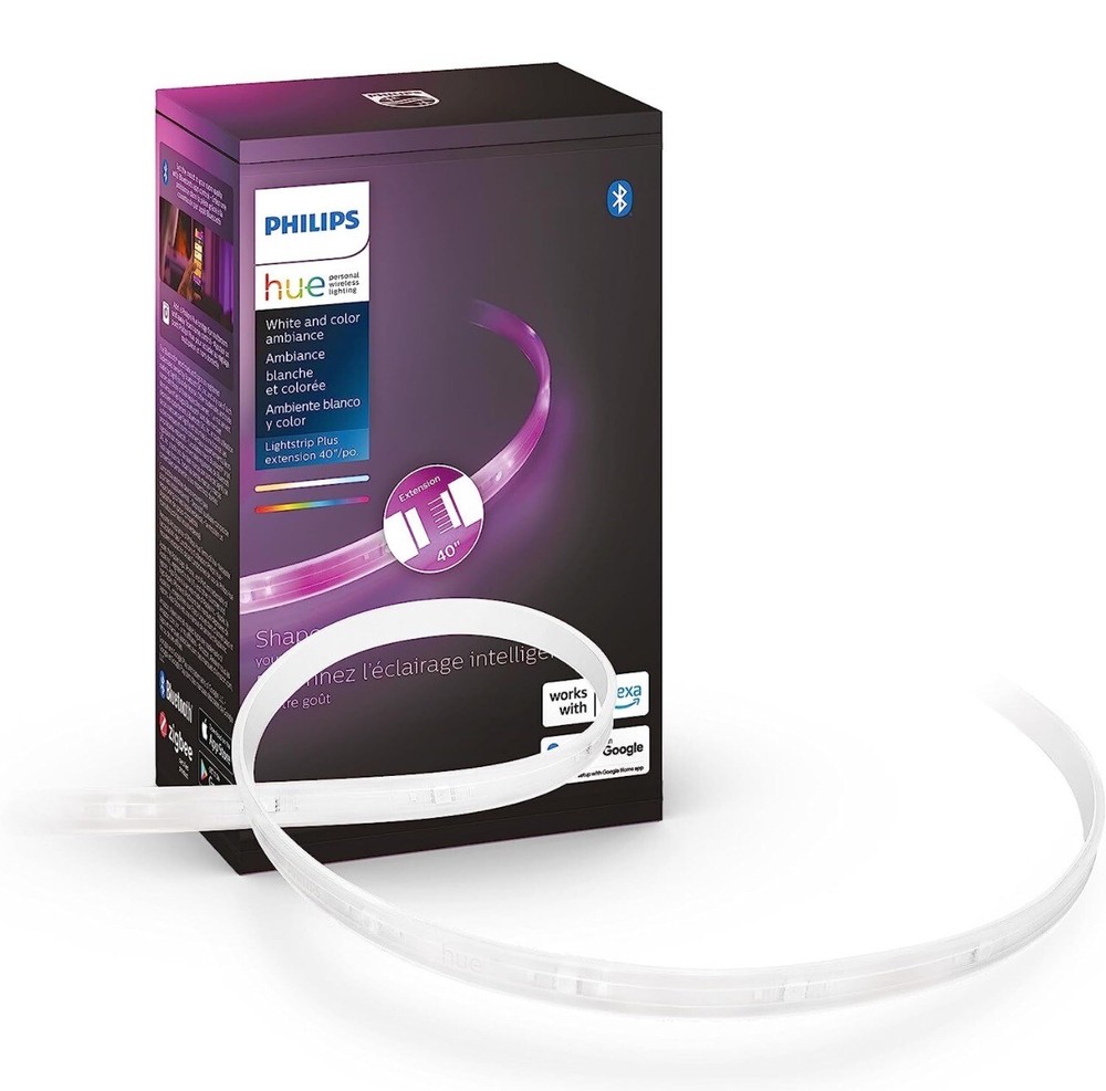 Phillips Hue LightStrip Plus Dimmable LED Smart Light 80” Plus 40” Extension