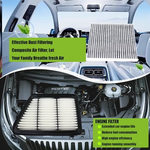 Engine & Cabin Air Filter Kit for CRV CR-V 2.4L 2017-2019, Replace White 2