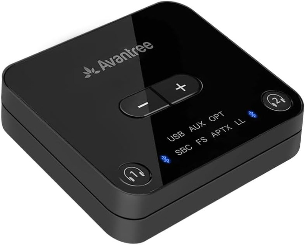 Audikast plus – Bluetooth Audio Transmitter for TV with Optical & AUX Audio Out,