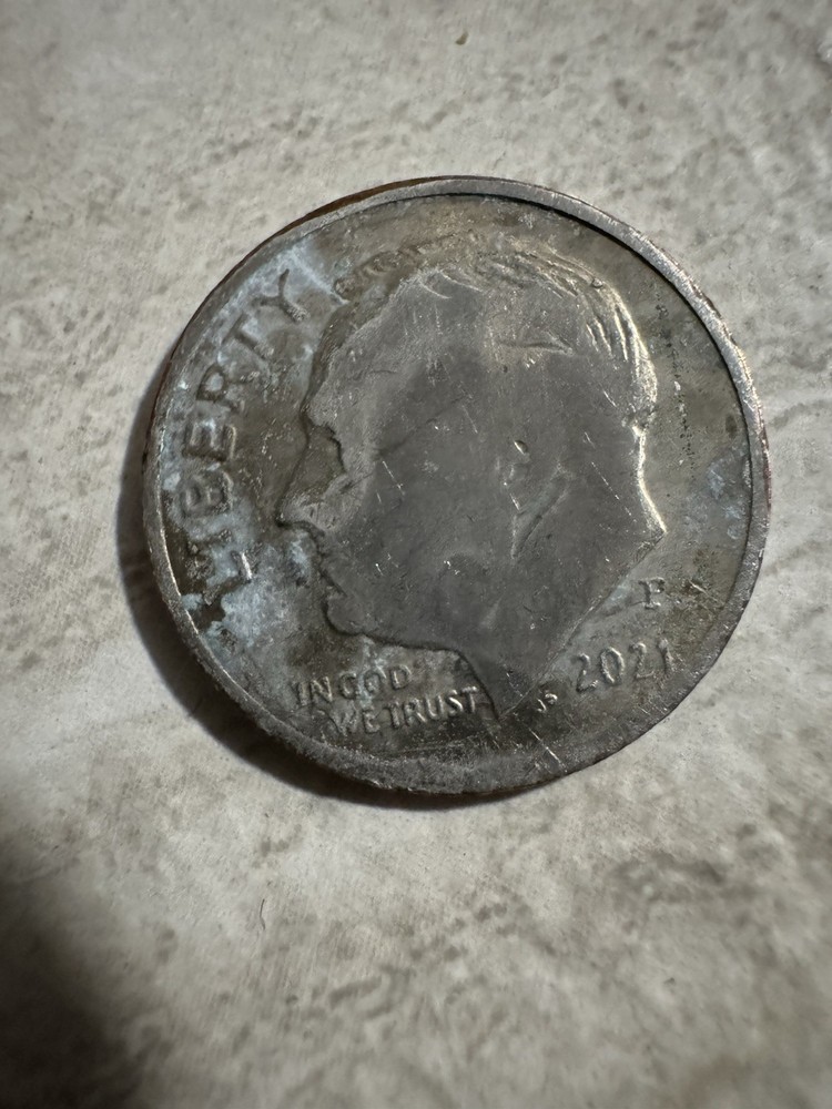 2021 P Quarter Dime with Minting Error and Die Chip On Both Sides