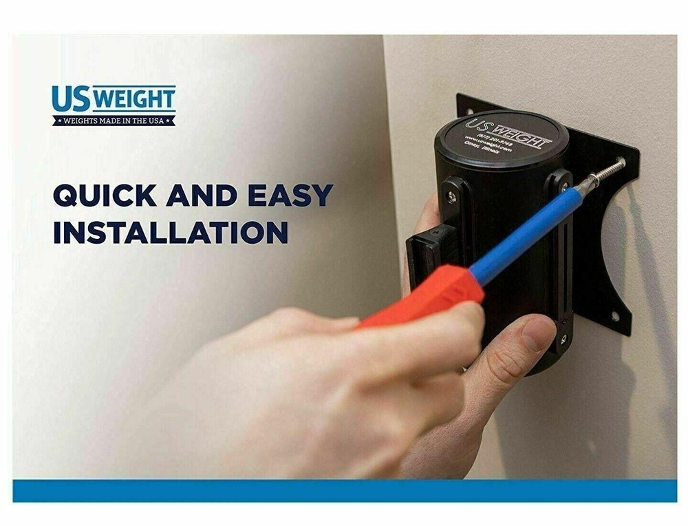 US Weight Wall Mount with Retractable Belt – 13' Black