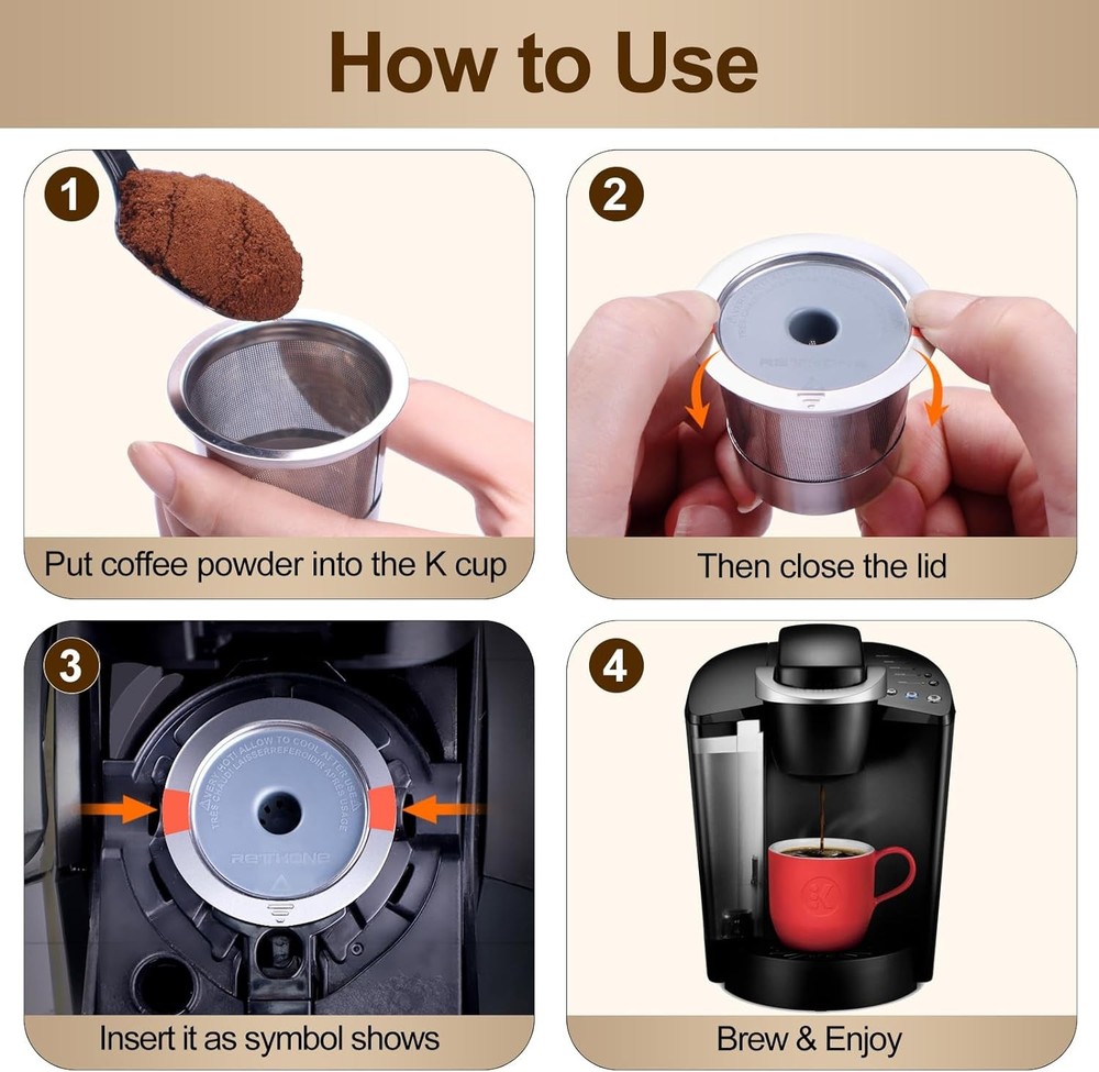 RETHONE K Cup Reusable Coffee Pods
