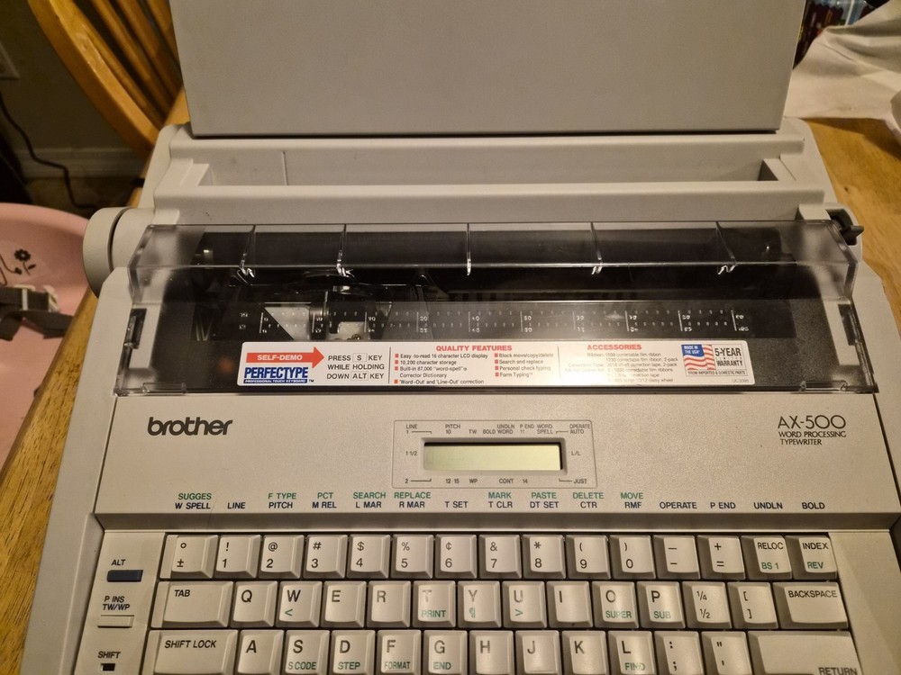 Brother AX-500 Portable Electric Typewriter for Word Processing