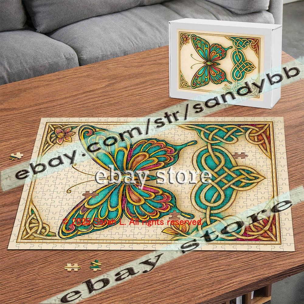 500 piece jigsaw puzzle Celtic Butterfly Nature Symbol knotwork
