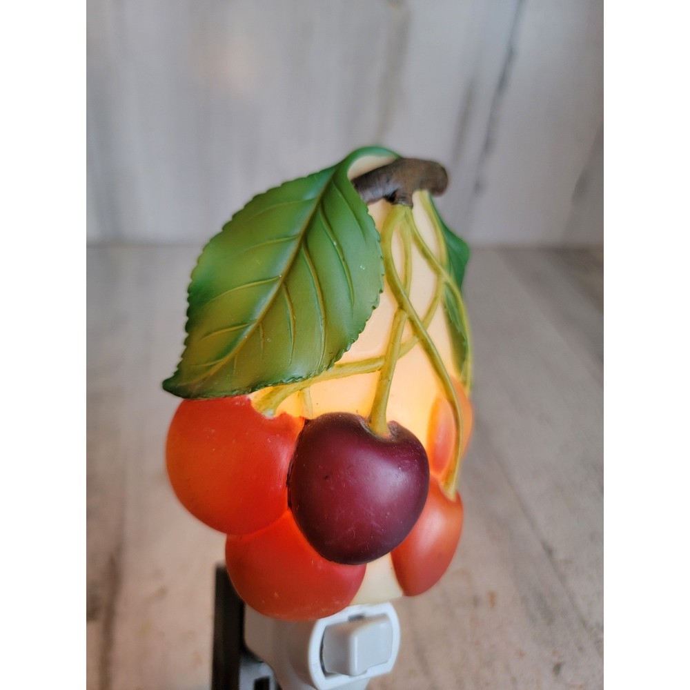Unique cherry fruit night light home decor bathroom orchid red