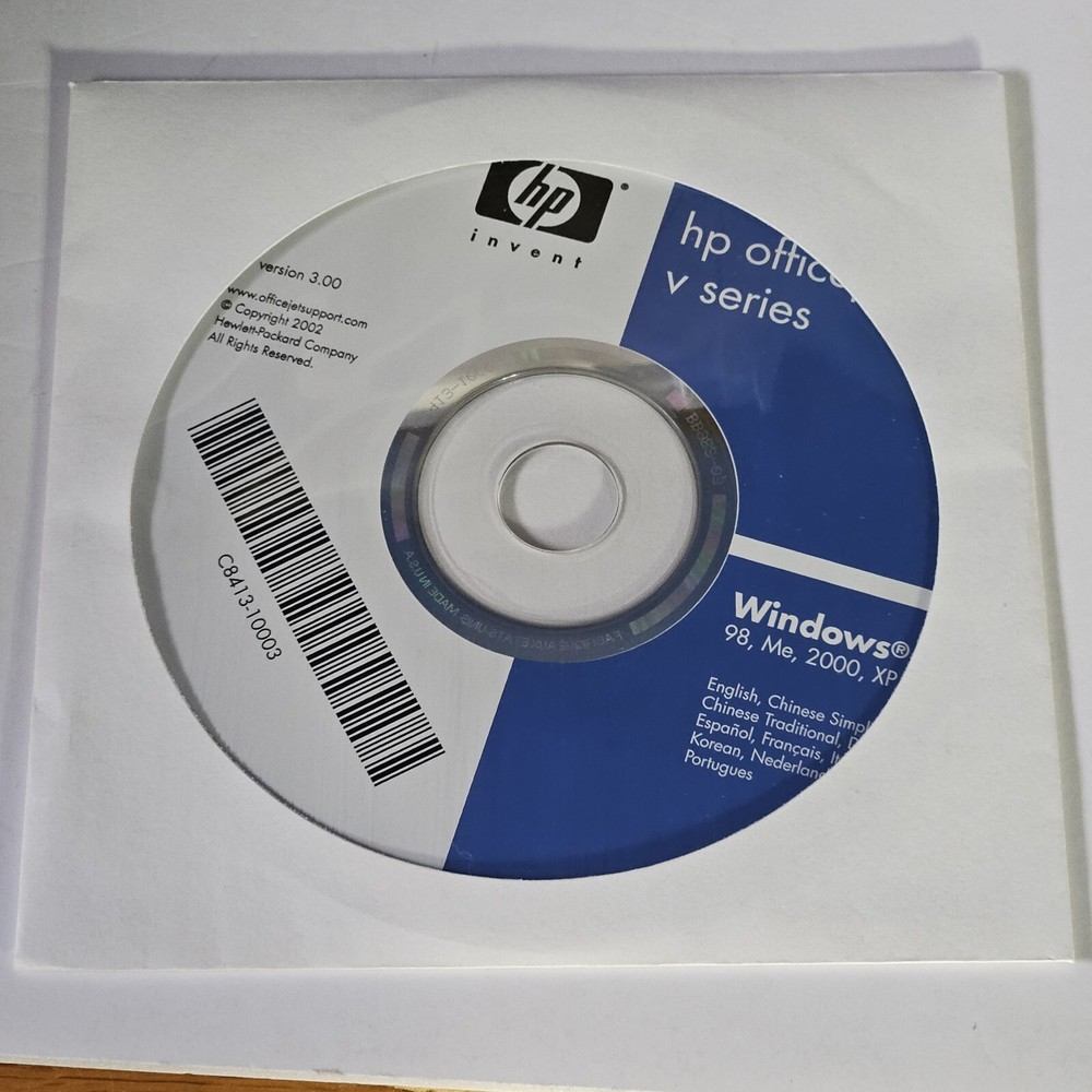 HP OfficeJet V Series Windows 98 Me 2000 XP Software Version 3.00 Disk