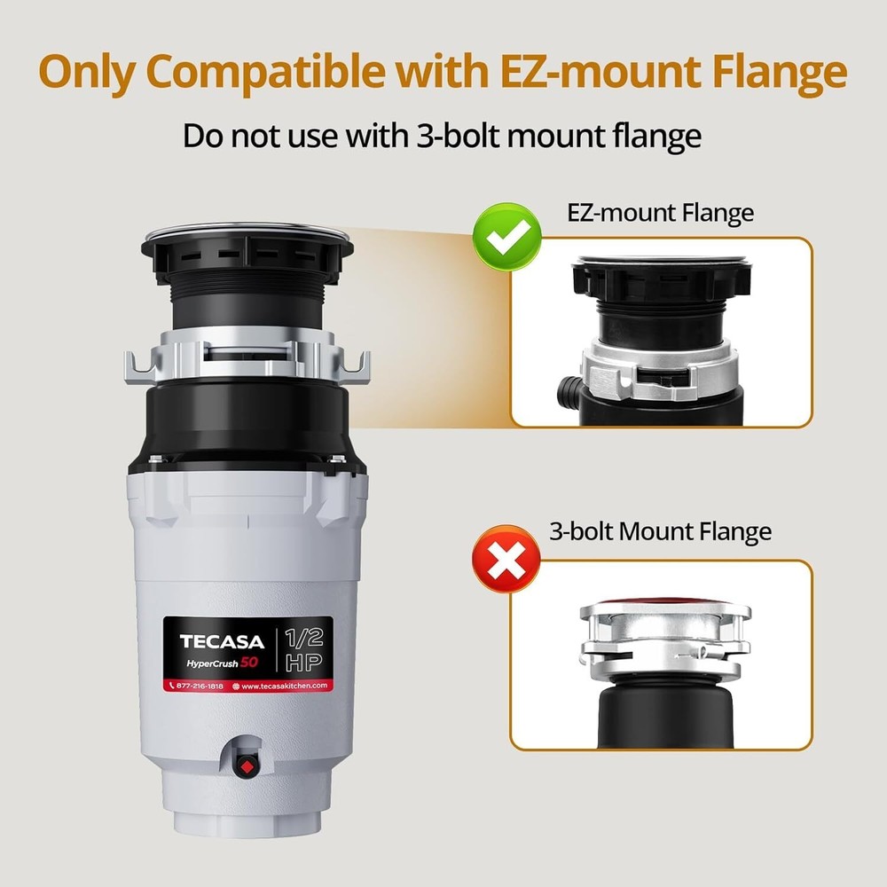 1/2 HP Garbage Disposal Food Waste Disposer Continuous Feed Stainless Steel NEW