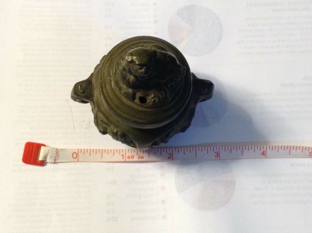 Vintage Cast Iron Footed Foo Dog Incense Burner