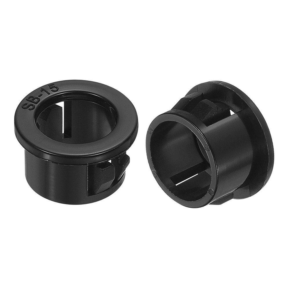 50Pcs 15mm Cable Snap Bushing Grommet Protector, Round Bushing Grommet, Black