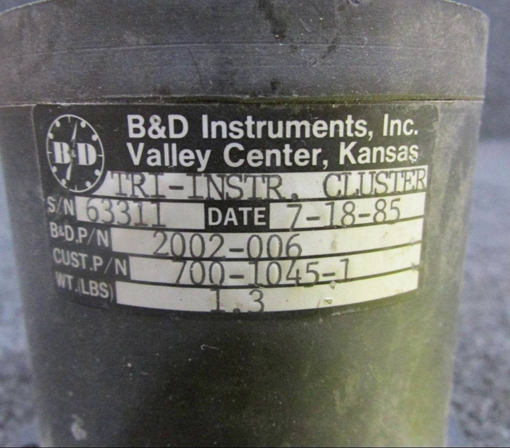 2001-006 B and D Instruments Instrument Cluster